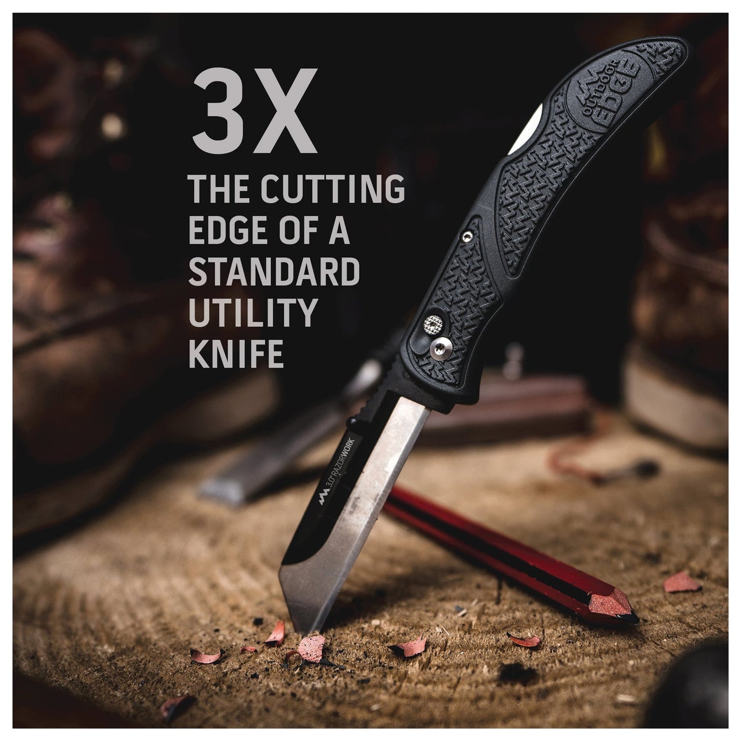 3" Rzaor-Work Grey-3 Knife Outdoor Edge