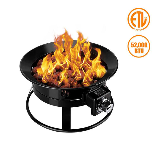 Camplux Outdoor Propane Fire Pit with Cover and Carry Kit, Auto-Ignition Camplux