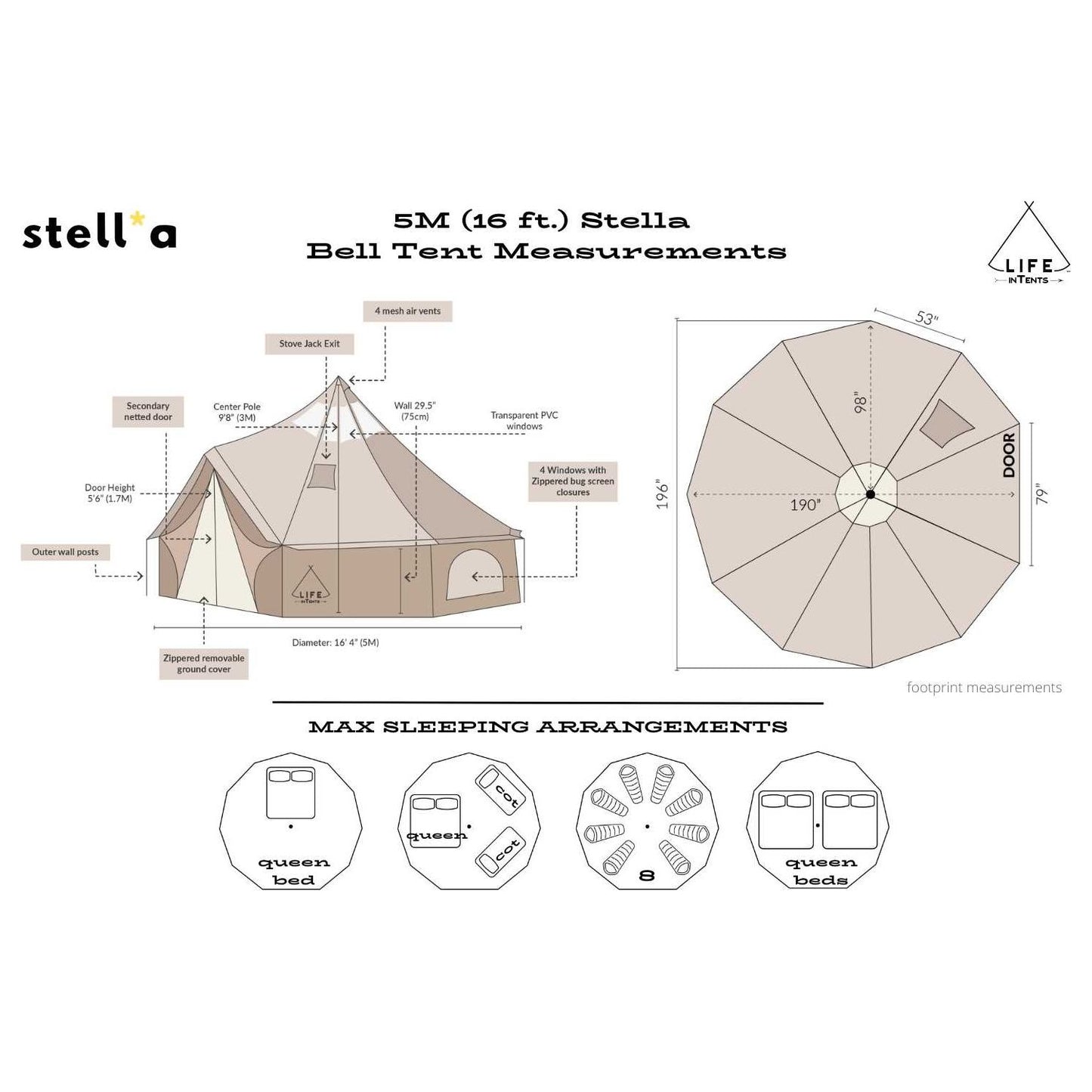 16' (5M) Stella™ Stargazer Bell Tent