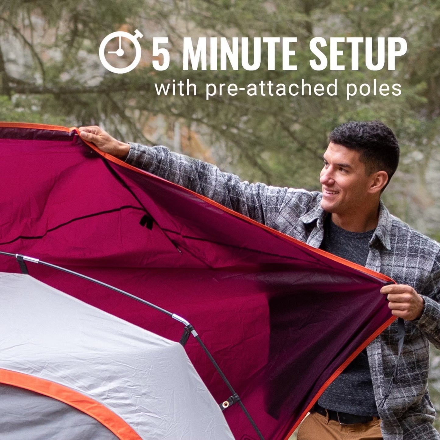 6-Person Skydome Camping Tent - Blackberry