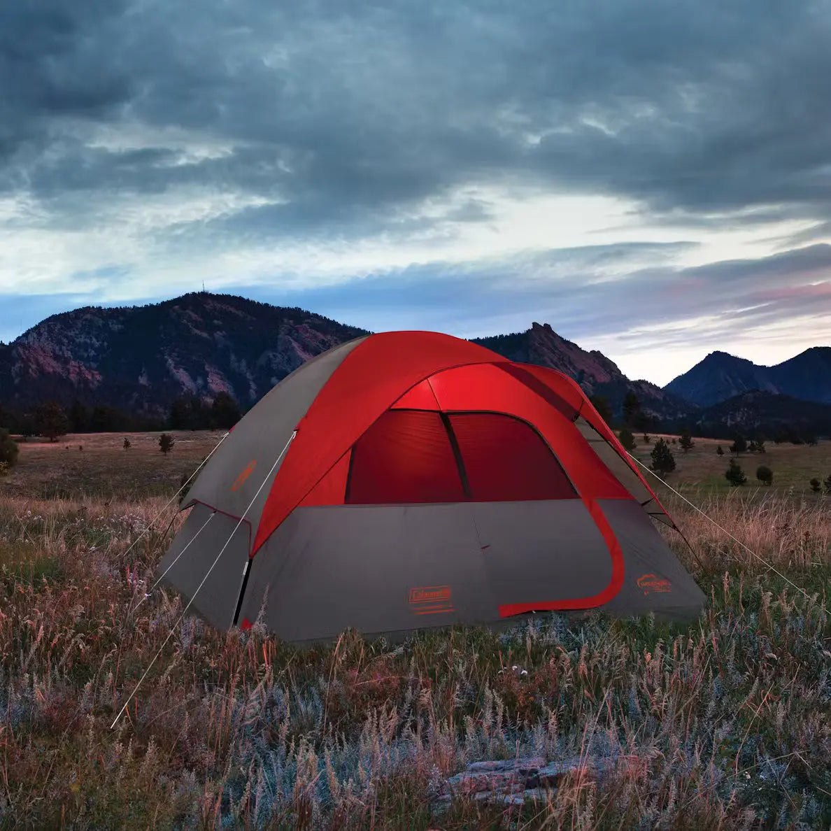 Coleman 6-Person Flatwoods II Lightweight Dome Camping Tent - Red Coleman
