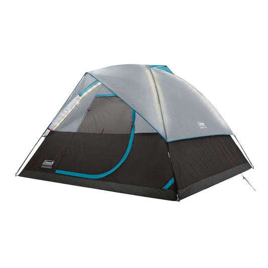 OneSource Rechargeable 4-Person Camping Dome Tent w/Airflow System  LED Lighting