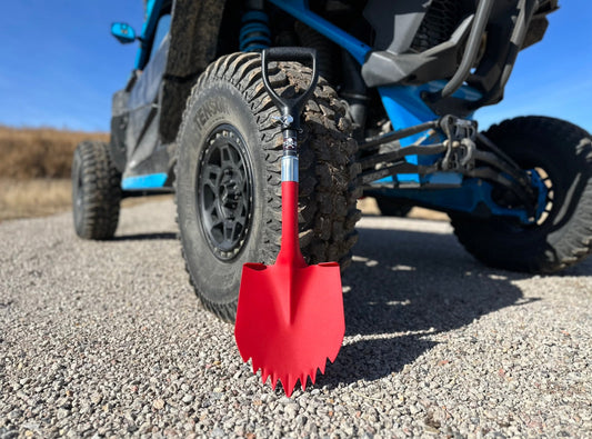 Krazy Beaver Mini Shovel with guard (Textured Red Head / Black Handle) Krazy Beaver Tools