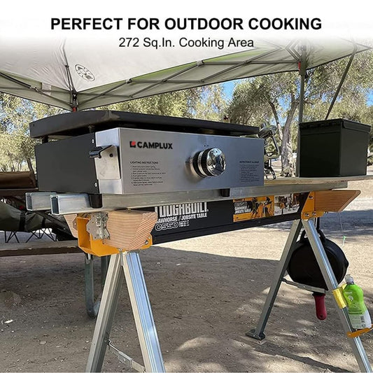 Camplux Outdoor Portable Griddles for RV, Camping and Tailgating - 17 Inch 13,000 BTU Camplux