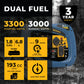 3300/3000W Electric Start Dual Fuel Inverter Portable Generator