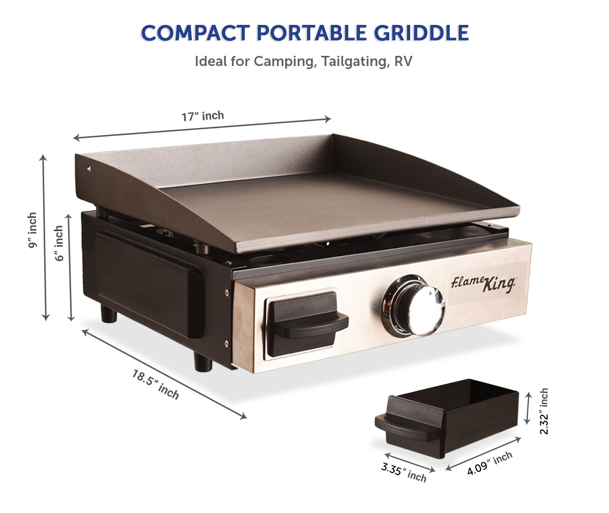 Flame King Flat Top Portable Propane Cast Iron Grill Griddle Flame King Products