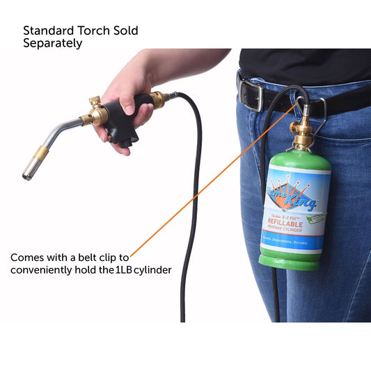 Flame King Flexible 5 FT Extension Hose For 1Lb Propane Tank Cylinder Flame King Products