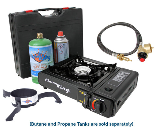 Flame King Portable Butane & Propane Gas Stove with Single Burner Flame King Products