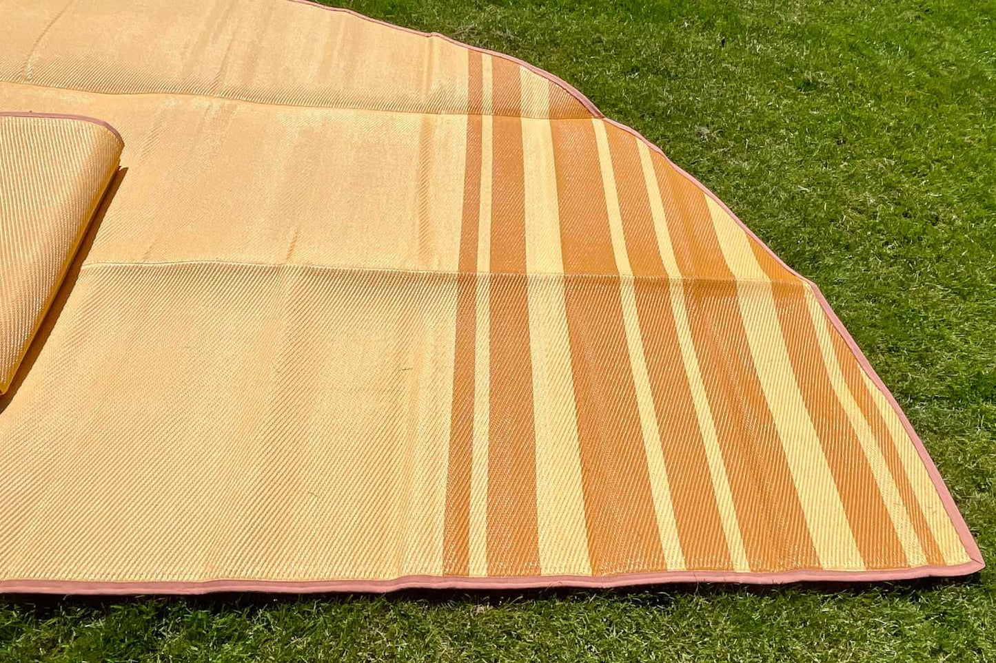 Striped Bell Tent Floor Matting | Citrus Tones | 13' (4M) Life inTents