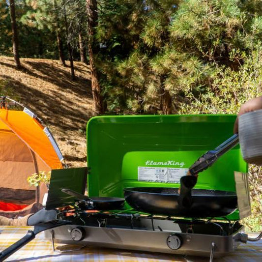 Flame King 2 Burner Portable Propane Gas Camping Stove Grill Flame King Products
