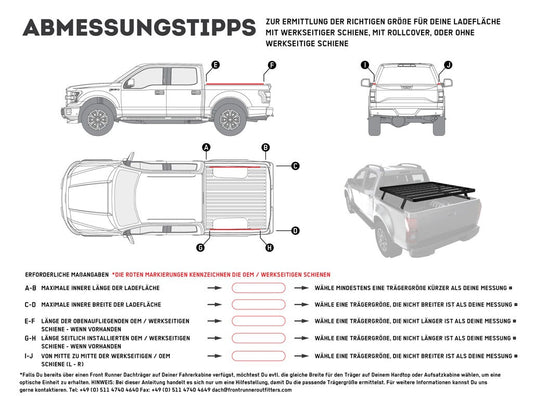 Pickup Truck Slimline II Load Bed Rack Kit / 1345(W) x 1560(L) Front Runner