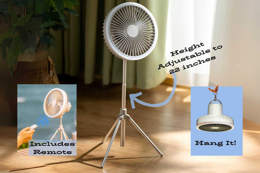 Tripod Portable Fan with Night Light Life inTents