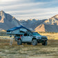 Vagabond Rooftop Tent in Slate Grey Navy Blue with ladder on a Toyota Tacoma