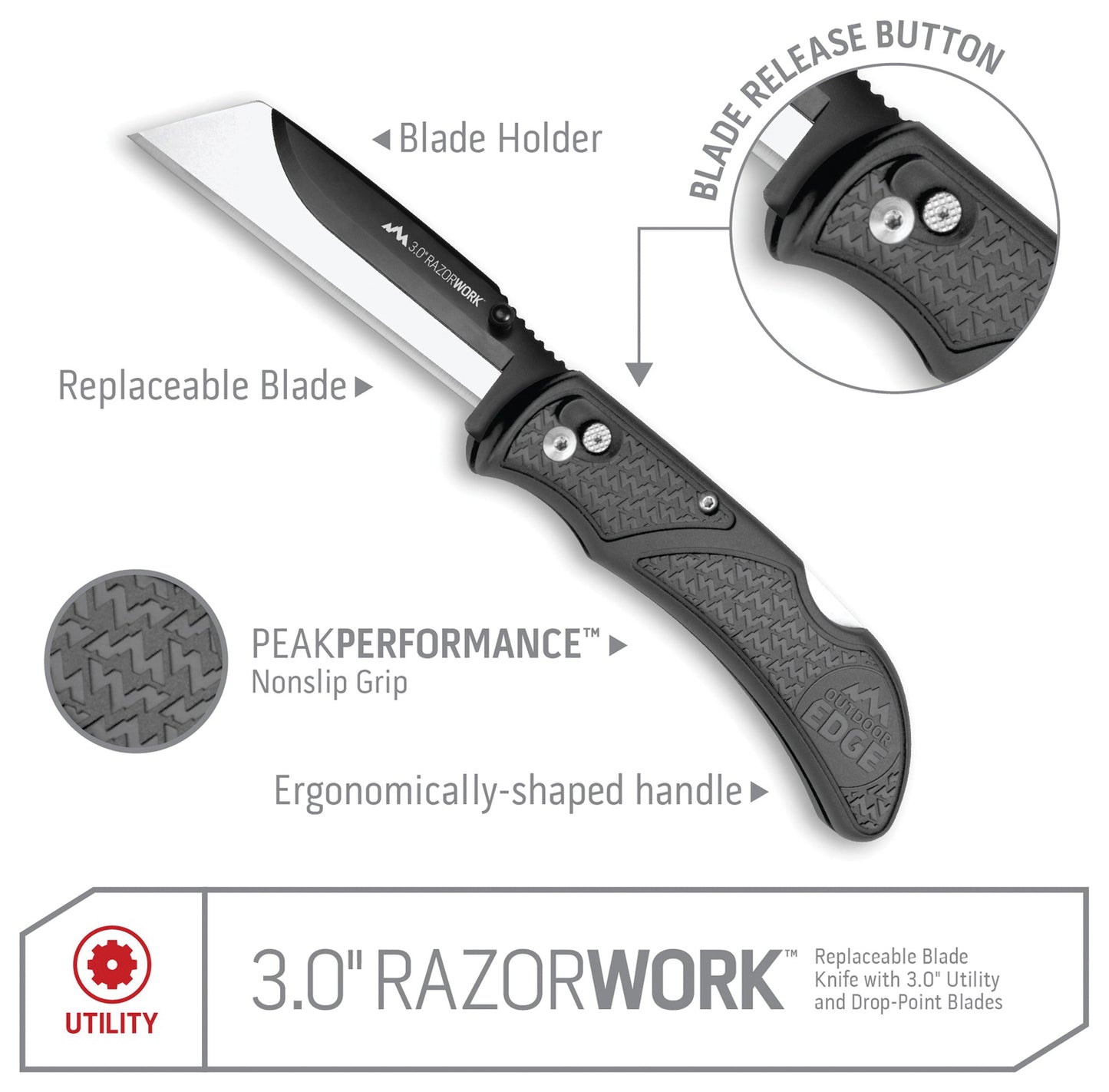 3" Rzaor-Work Grey-3 Knife