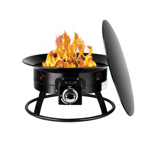 Camplux Outdoor Propane Fire Pit with Cover and Carry Kit, Auto-Ignition Camplux