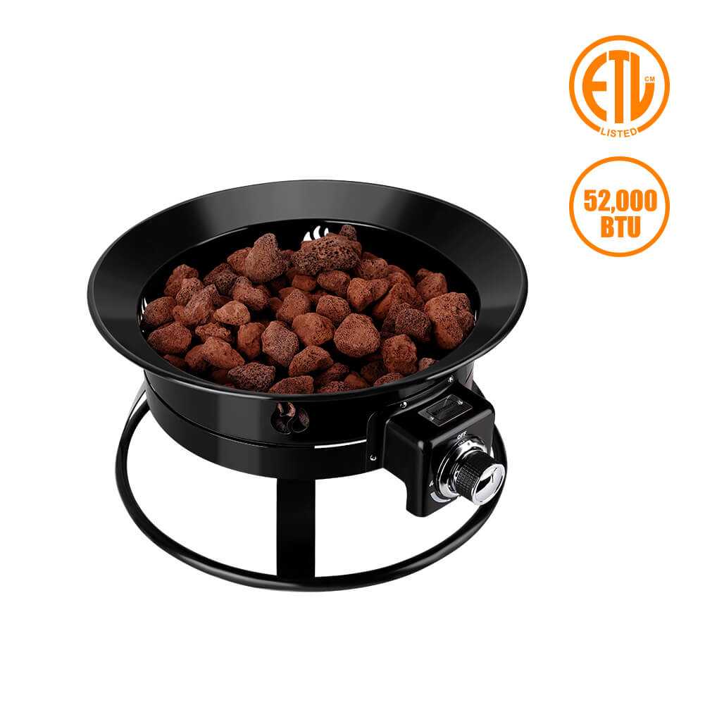 Camplux Outdoor Propane Fire Pit with Cover and Carry Kit, Auto-Ignition Camplux