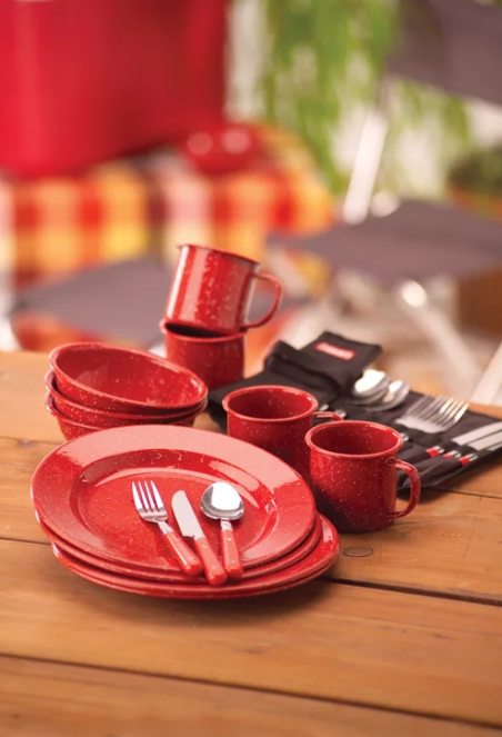 Coleman 24-Piece Speckled Enamelware Cook Set