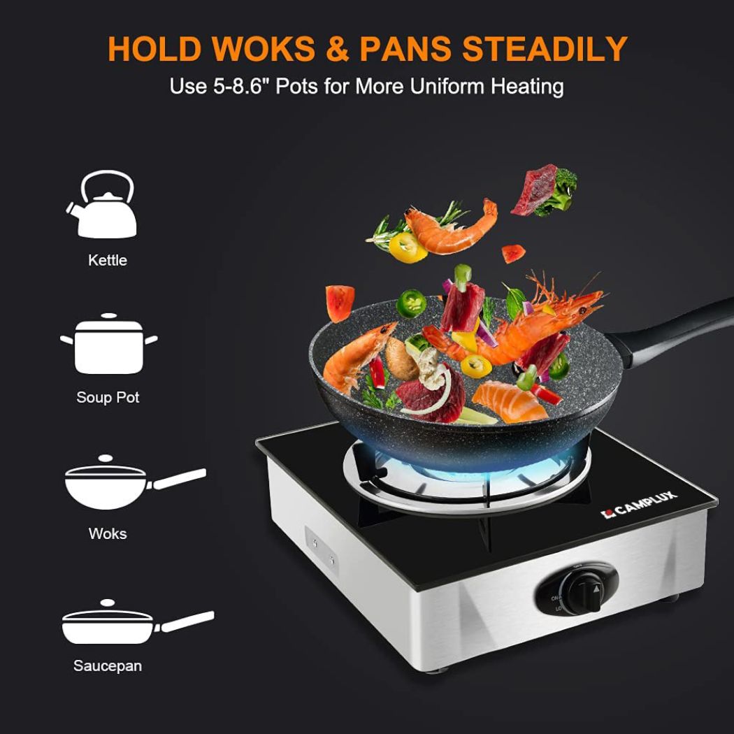 9,500 BTU Propane Single Burner Camp Stoves with Auto Ignition Camplux