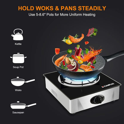 9,500 BTU Propane Single Burner Camp Stoves with Auto Ignition Camplux