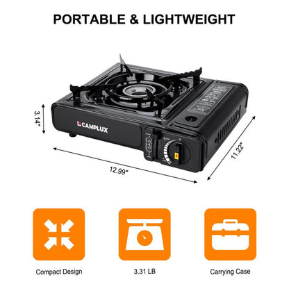 Camplux Dual Fuel Propane & Butane Stove with Carrying Case, Portable Camping Stoves with CSA Certification Camplux