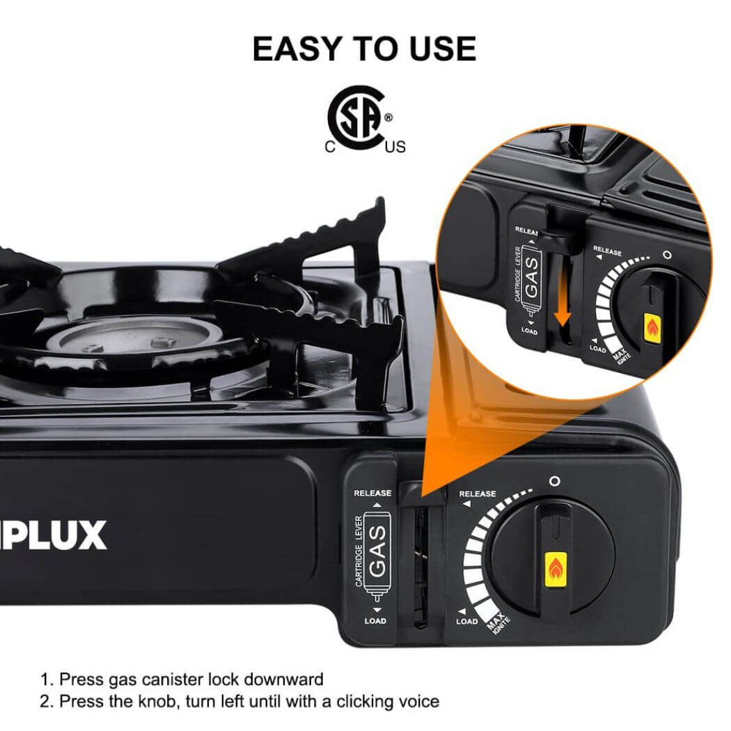 Camplux Dual Fuel Propane & Butane Stove with Carrying Case, Portable Camping Stoves with CSA Certification Camplux