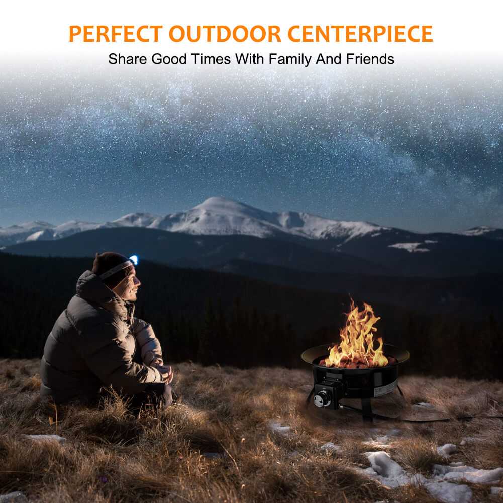 Camplux Outdoor Propane Fire Pit with Cover and Carry Kit, Auto-Ignition Camplux