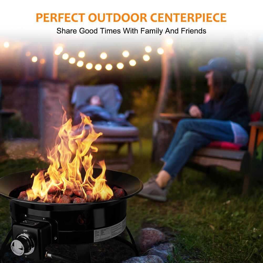 Camplux Outdoor Propane Fire Pit with Cover and Carry Kit, Auto-Ignition Camplux