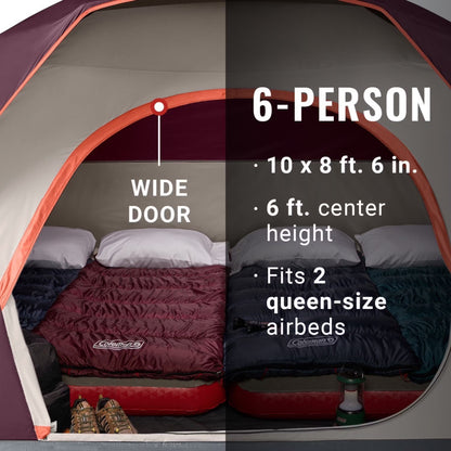 6-Person Skydome Camping Tent - Blackberry