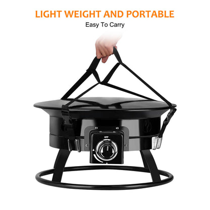 Camplux Outdoor Propane Fire Pit with Cover and Carry Kit, Auto-Ignition Camplux