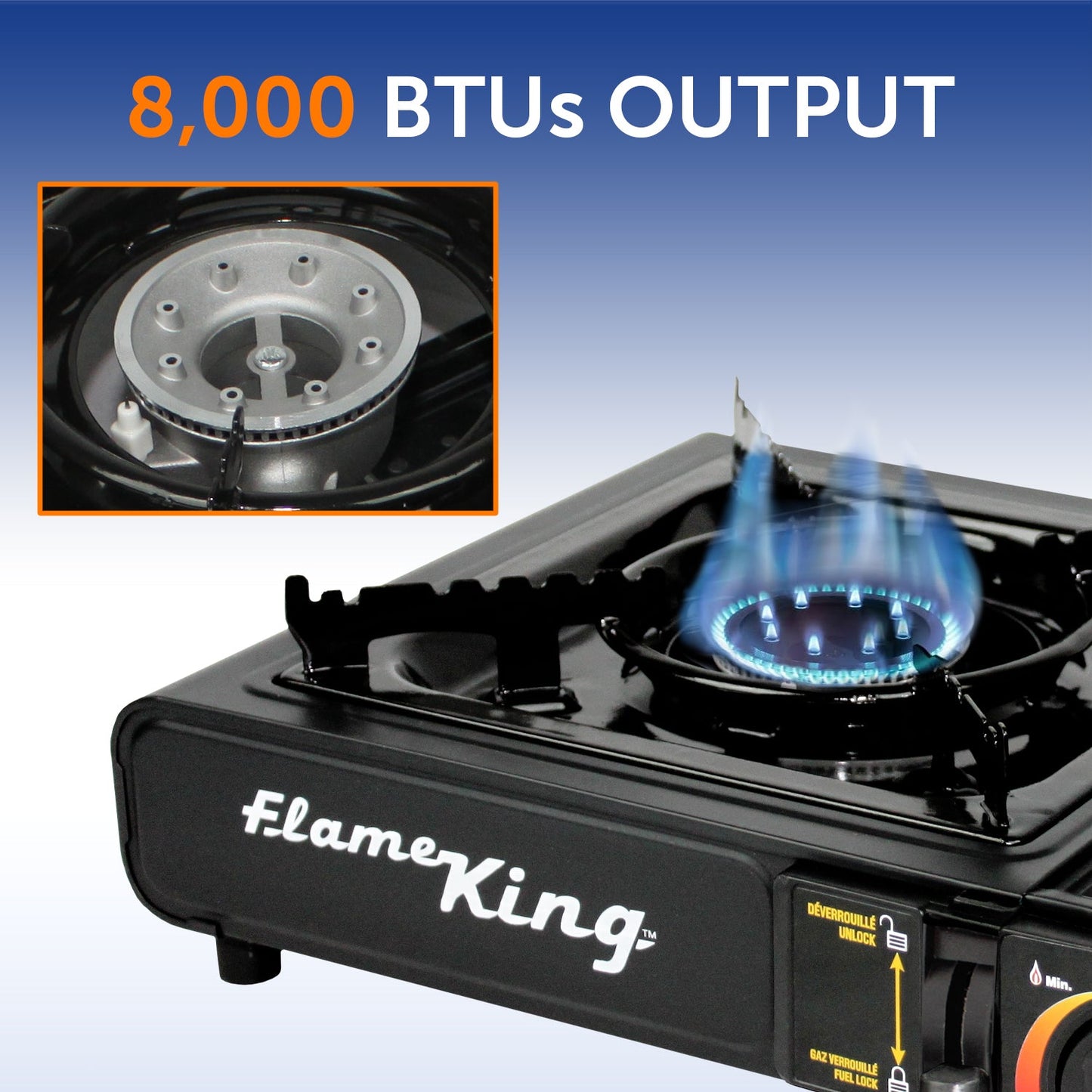 Flame King Portable Butane & Propane Gas Stove with Single Burner