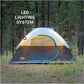 OneSource Rechargeable 4-Person Camping Dome Tent w/Airflow System  LED Lighting