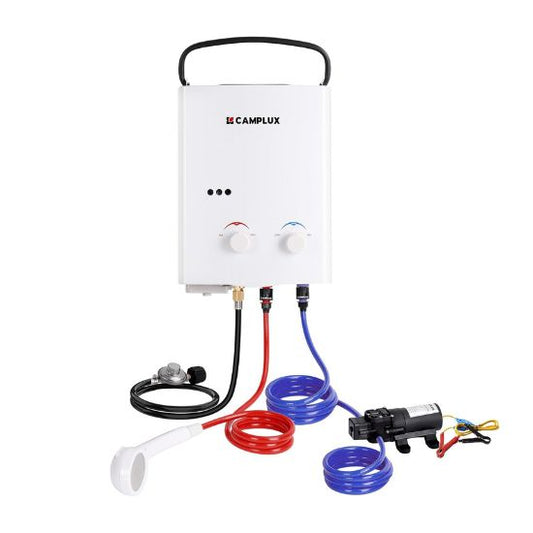 Camplux AY132P43 Portable Propane Water Heater Pump Kit Camplux