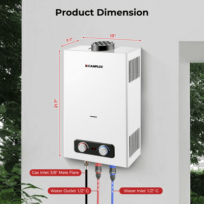 Camplux BD264P120 Propane Outdoor Water Heater Pump Kit Camplux