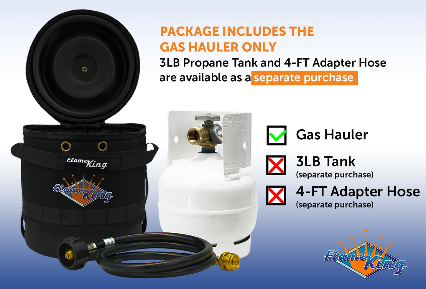 Flame King Propane Gas Hauler for 3lb Propane Tank Insulated Protective Carry Case