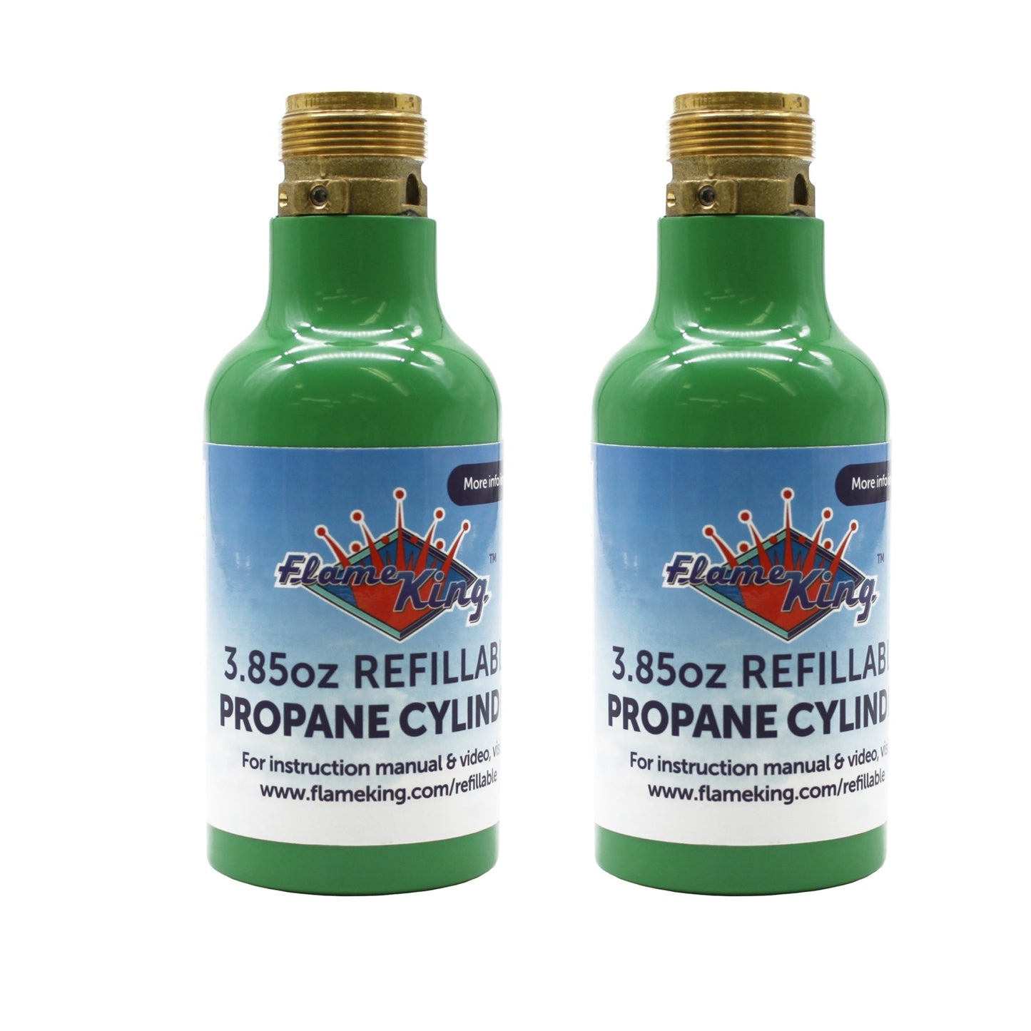 Flame King 2-Pack Eco Friendly 1/4 lb Refillable Mini Propane Tank Cylinder Flame King Products