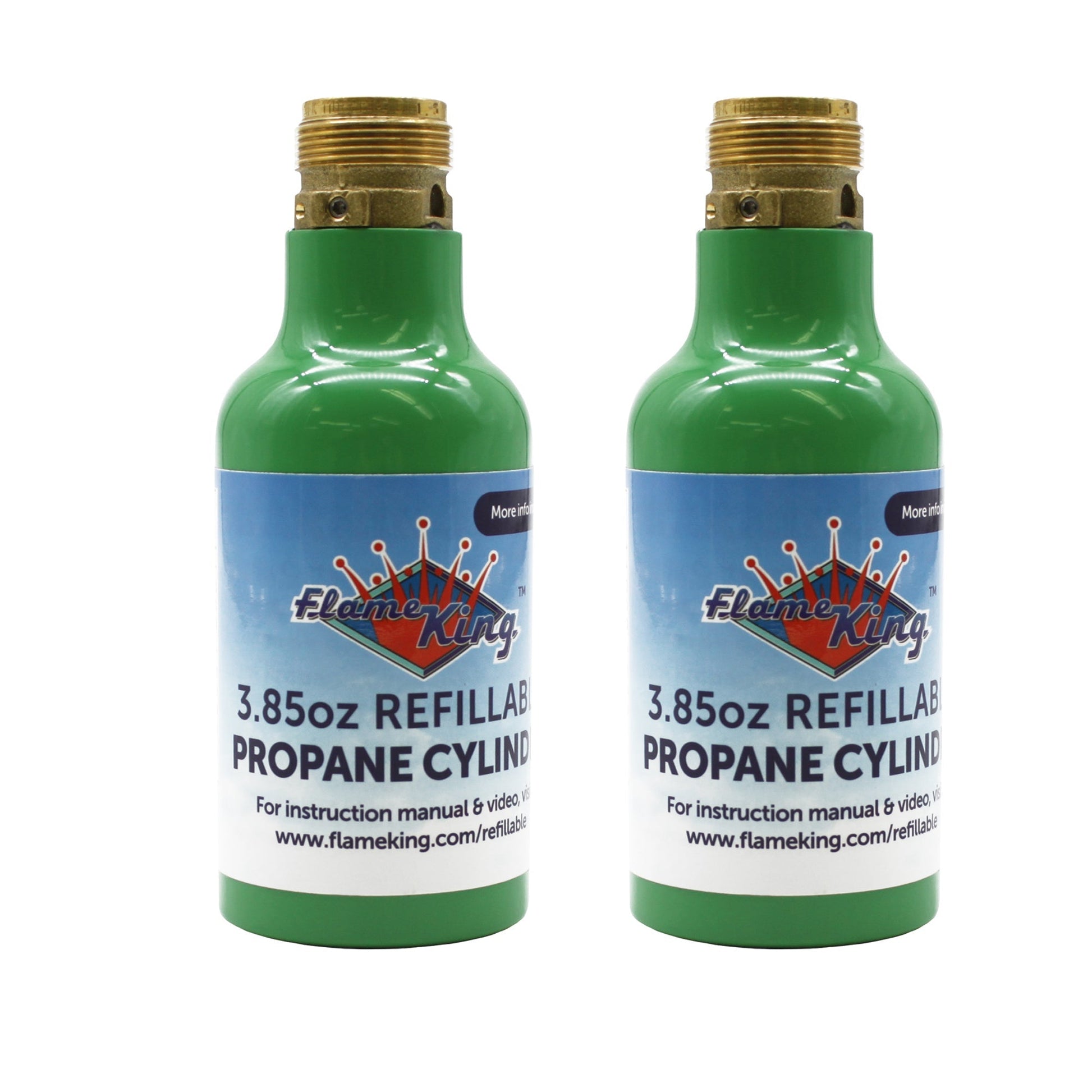 Flame King 2-Pack Eco Friendly 1/4 lb Refillable Mini Propane Tank Cylinder Flame King Products