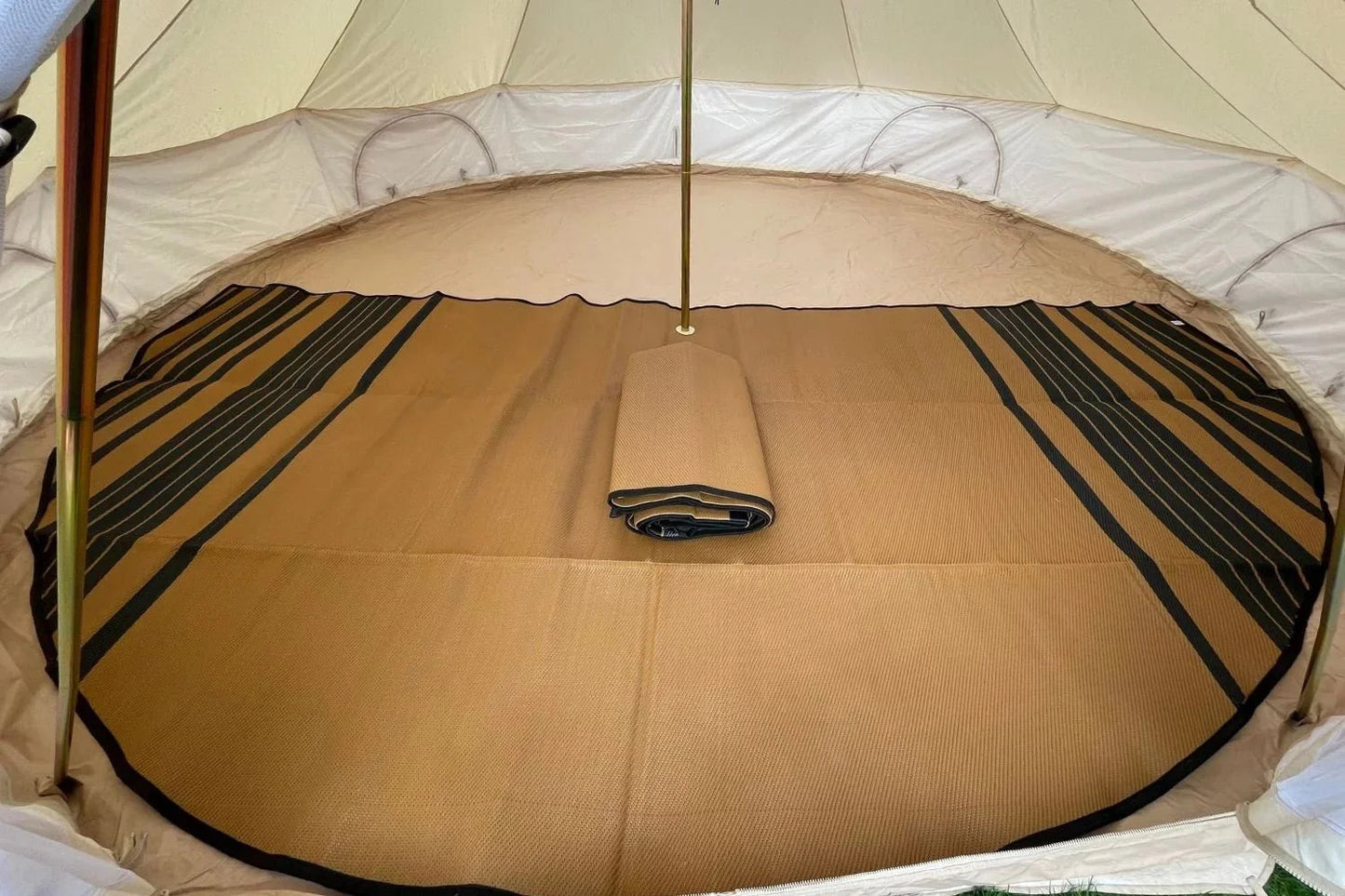 Striped Bell Tent Floor Matting Cover | 20' (6M) Size Life inTents