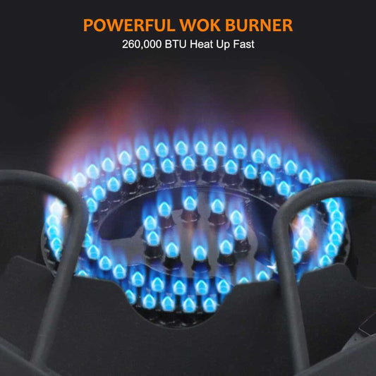 260,000 BTU High Pressure Double Propane Burner - Heavy Duty Cookware Camplux