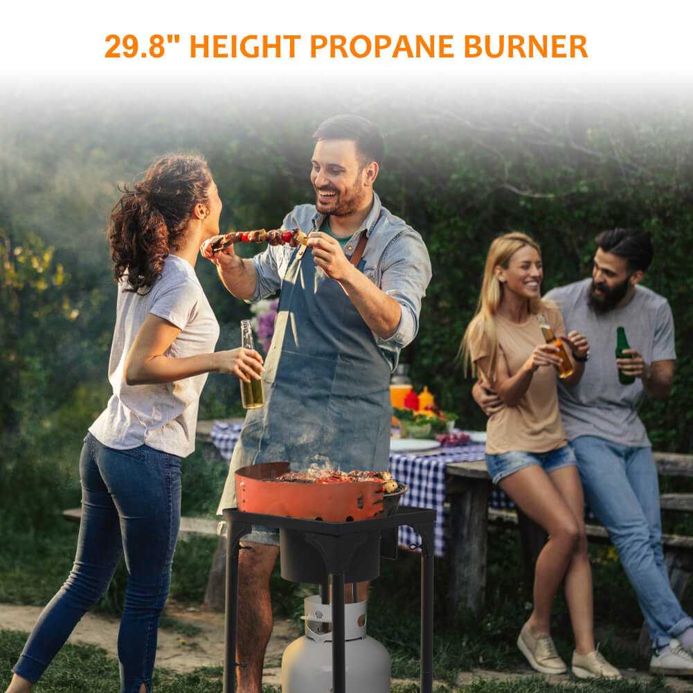 130,000 BTU High Pressure Single Propane Burner Perfect for Home Brewing, Turkey Fry, Maple Syrup Prep Camplux