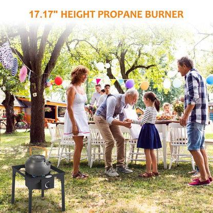 130,000 BTU High Pressure Single Propane Burner Perfect for Home Brewing, Turkey Fry, Maple Syrup Prep Camplux