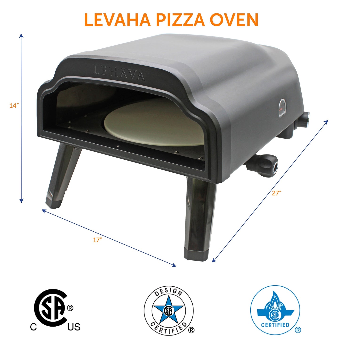 Flame King Outdoor Portable 14-inch Propane Pizza Oven Gas 360 Degree Rotating Stone Flame King Products