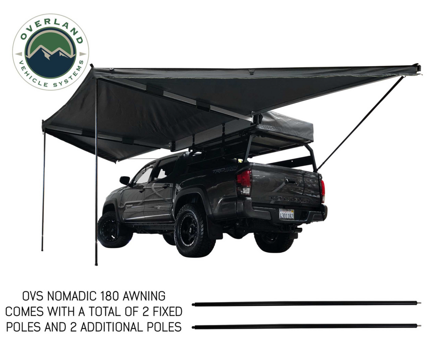 Nomadic Awning 180 Degree - Dark Gray Cover With Black Cover