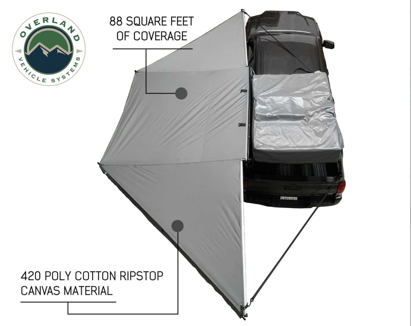 Nomadic Awning 180 Degree - Dark Gray Cover With Black Cover