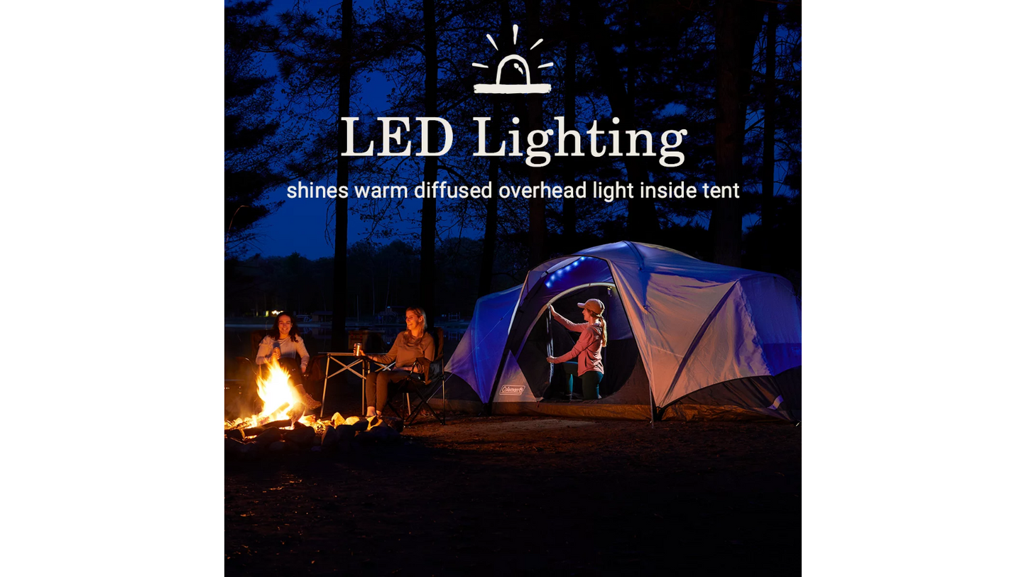 Coleman Skydome XL 8-Person Camping Tent w/LED Lighting [2155785]