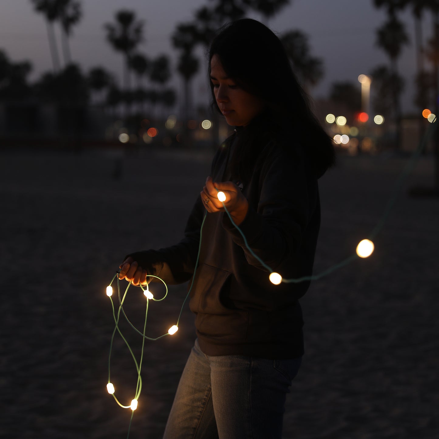 Solar String 18' Portable String Lights & Mobile Charger
