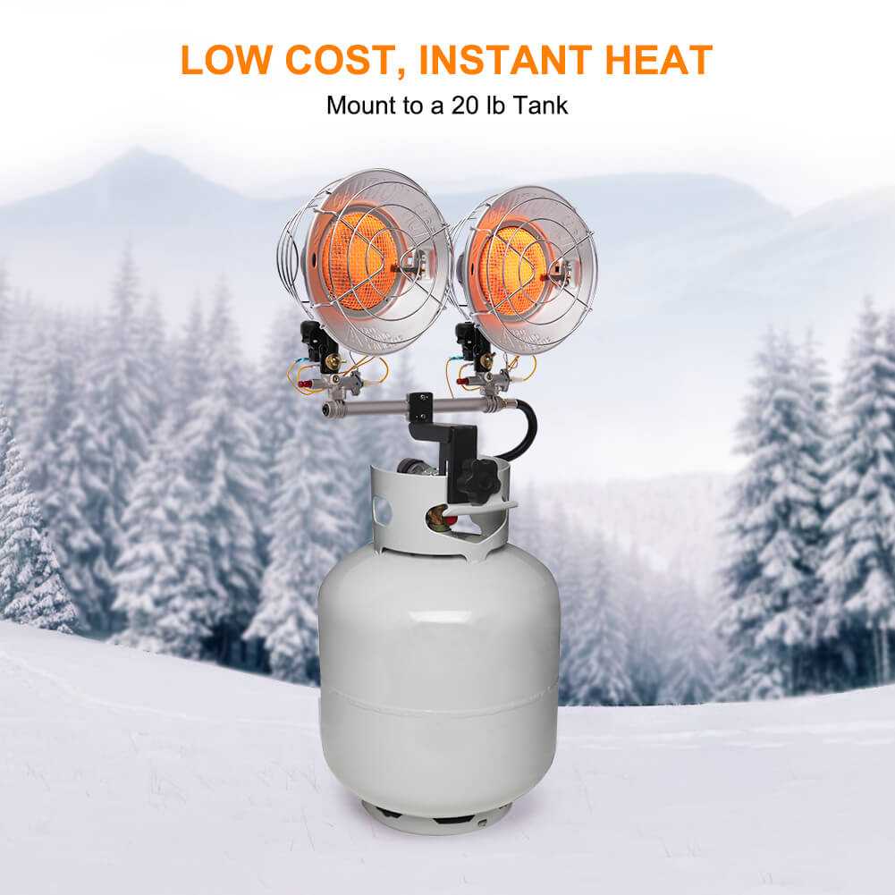 Propane Tank Top Heater, Camplux Outdoor Tanktop Heater with Tip-Over Switch for Garage, Camping, Hunting, Double Burner Heavy Duty Steel 30,000 BTU Camplux