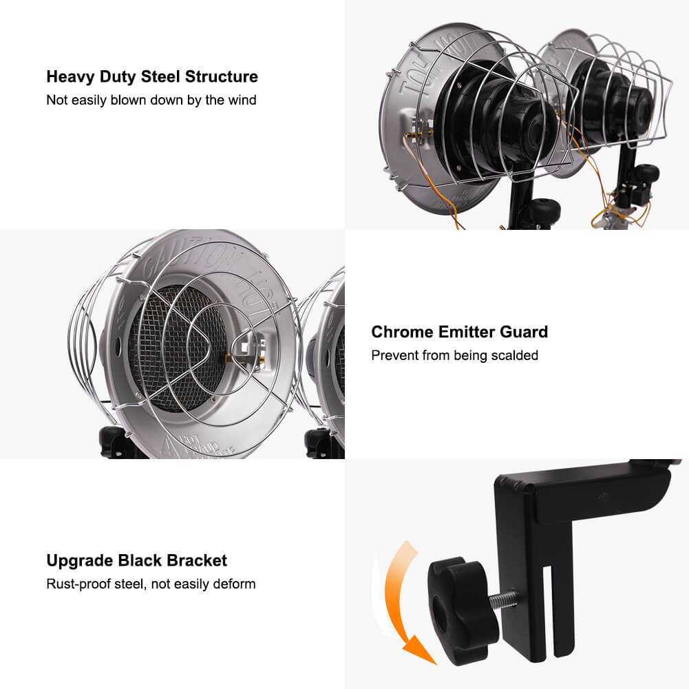 Propane Tank Top Heater, Camplux Outdoor Tanktop Heater with Tip-Over Switch for Garage, Camping, Hunting, Double Burner Heavy Duty Steel 30,000 BTU Camplux