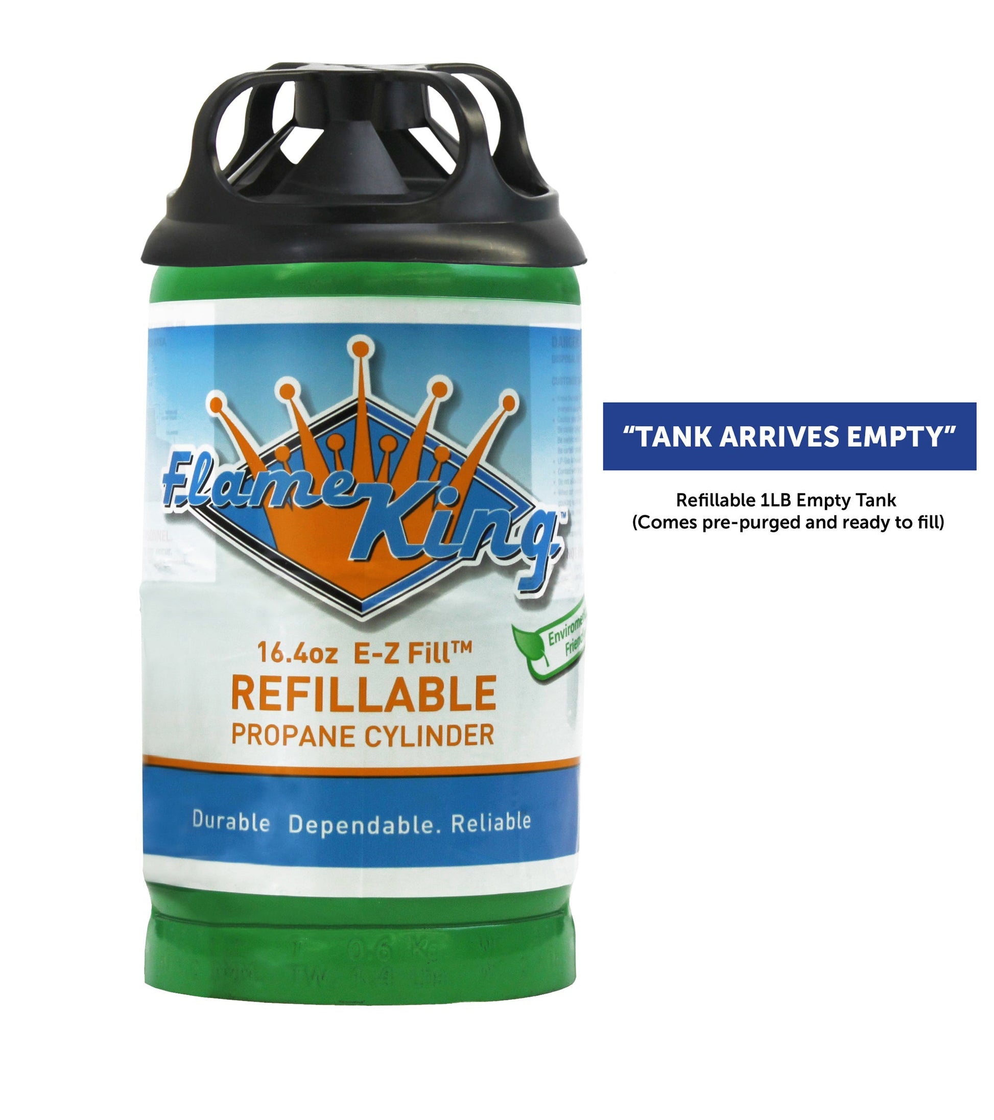 Flame King 2 pack Eco Friendly Sustainable 1lb Refillable Propane Tank LP Cylinder Flame King Products