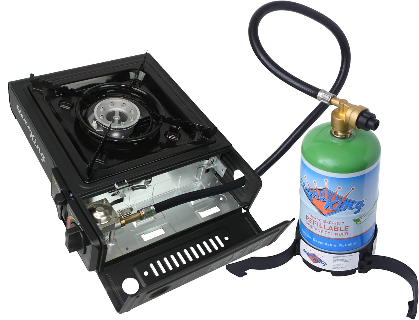 Flame King Portable Butane & Propane Gas Stove with Single Burner