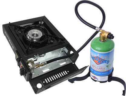 Flame King Portable Butane & Propane Gas Stove with Single Burner
